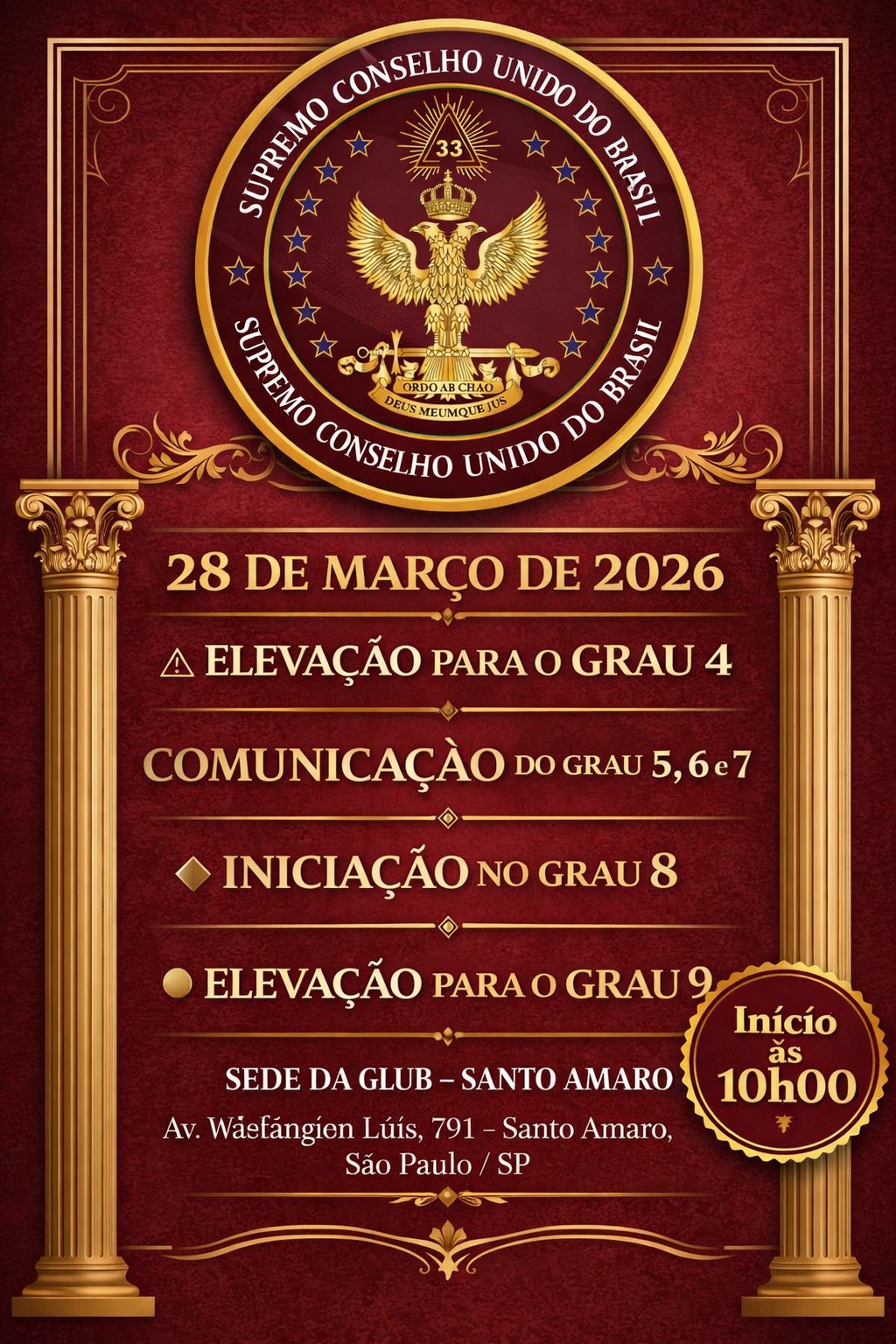 elevação ao grau 4 e comunicação com os graus 5, 6 e 7  REAA